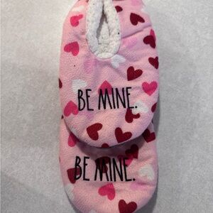 Rae Dunn Pink Heart Slippers and snoopy slippers